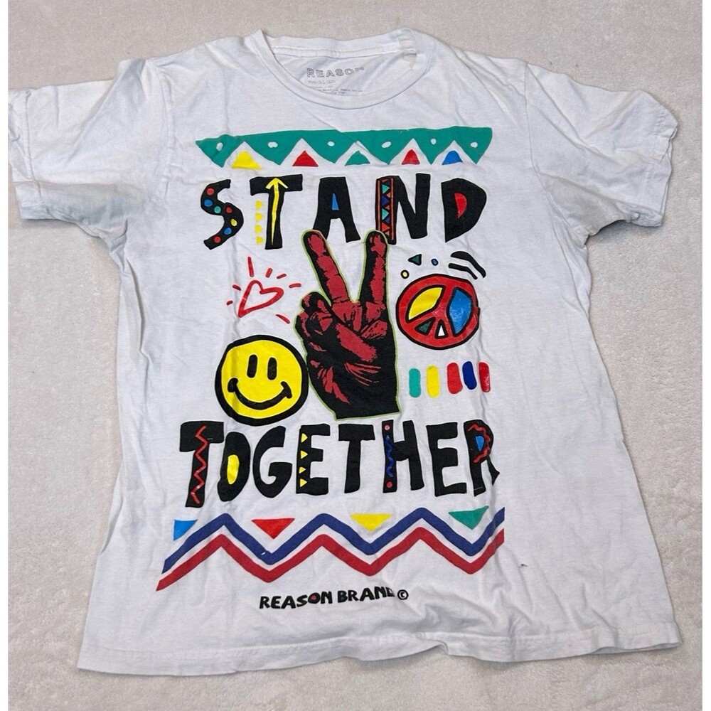 Stand Together Peace T-Shirt size Medium Reason Brand